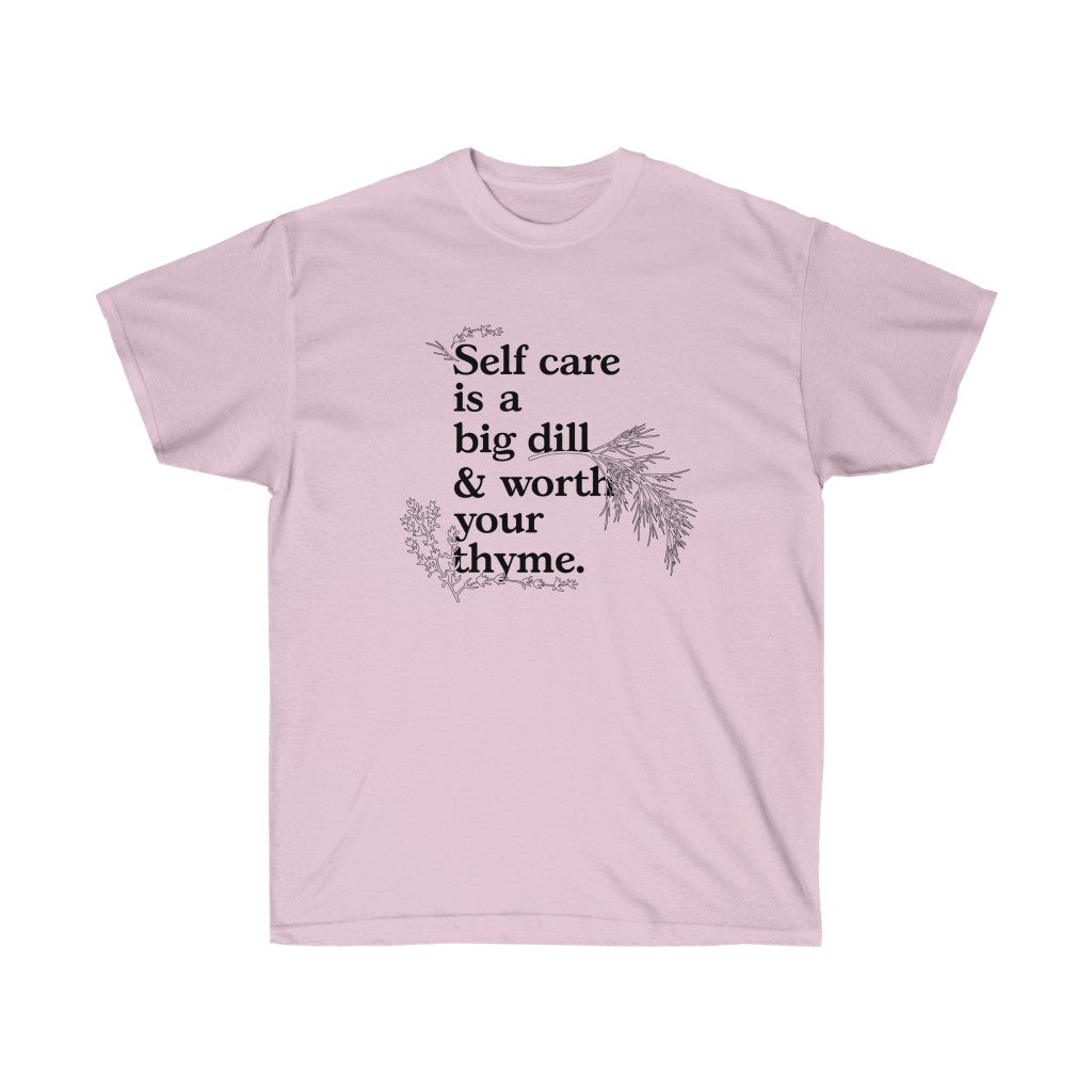 Selfcare Women T-Shirt Pink, Skin and Black Cotton Blend Solid