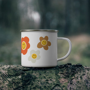 Happy Flower Enamel Mug