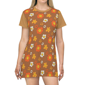 Happy Flower T-Shirt Dress