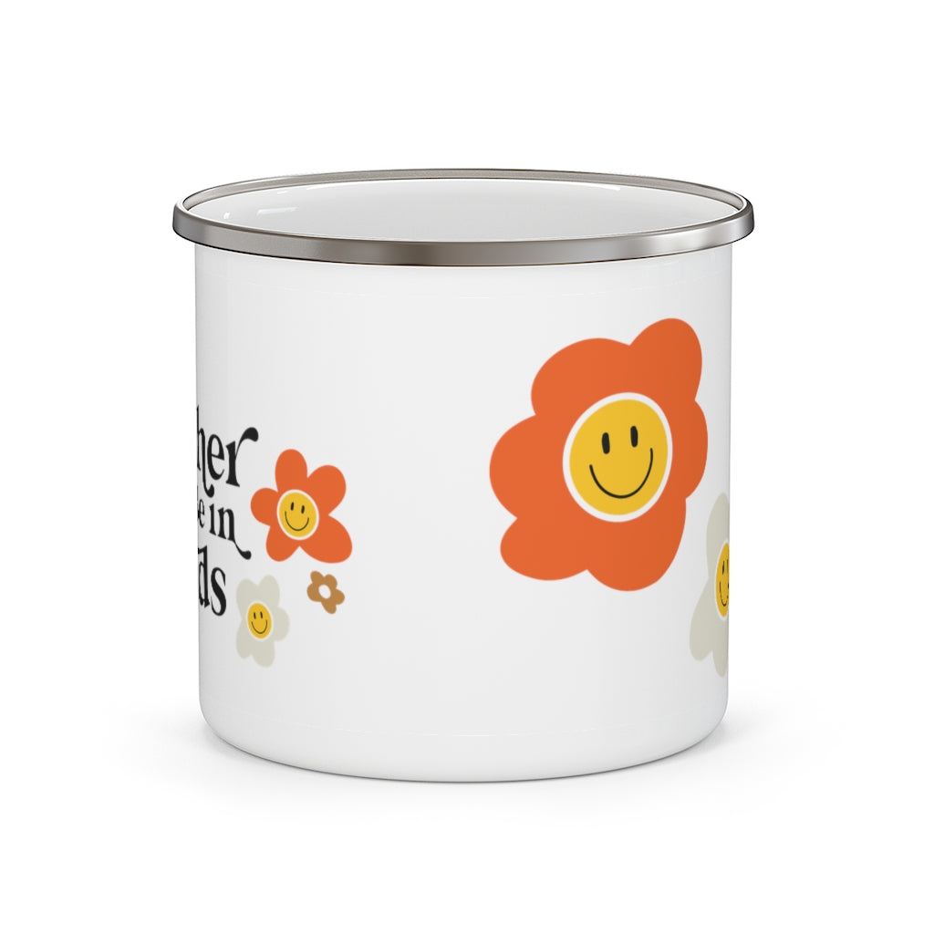 Happy Flower Enamel Mug